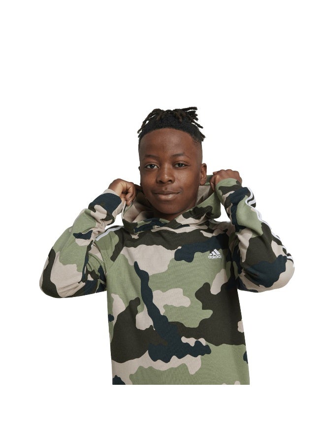 Adidas J Bl Camo Ft Hd Green Training Sweatshirts 7-8Y - Image 4