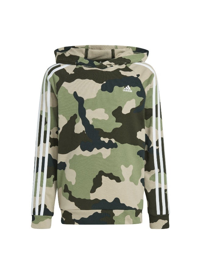 Adidas J Bl Camo Ft Hd Green Training Sweatshirts 7-8Y - Image 2