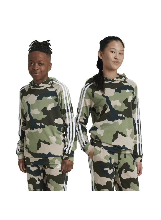 Adidas J Bl Camo Ft Hd Green Training Sweatshirts 7-8Y