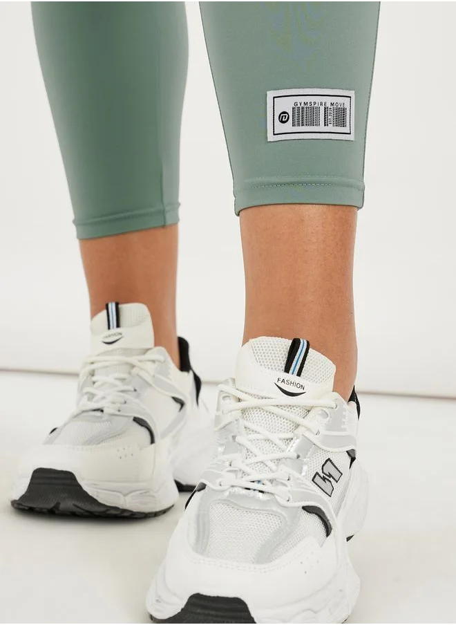 ستايلي Gymspire Edition - Label Ruched Waist 7/8 Leggings