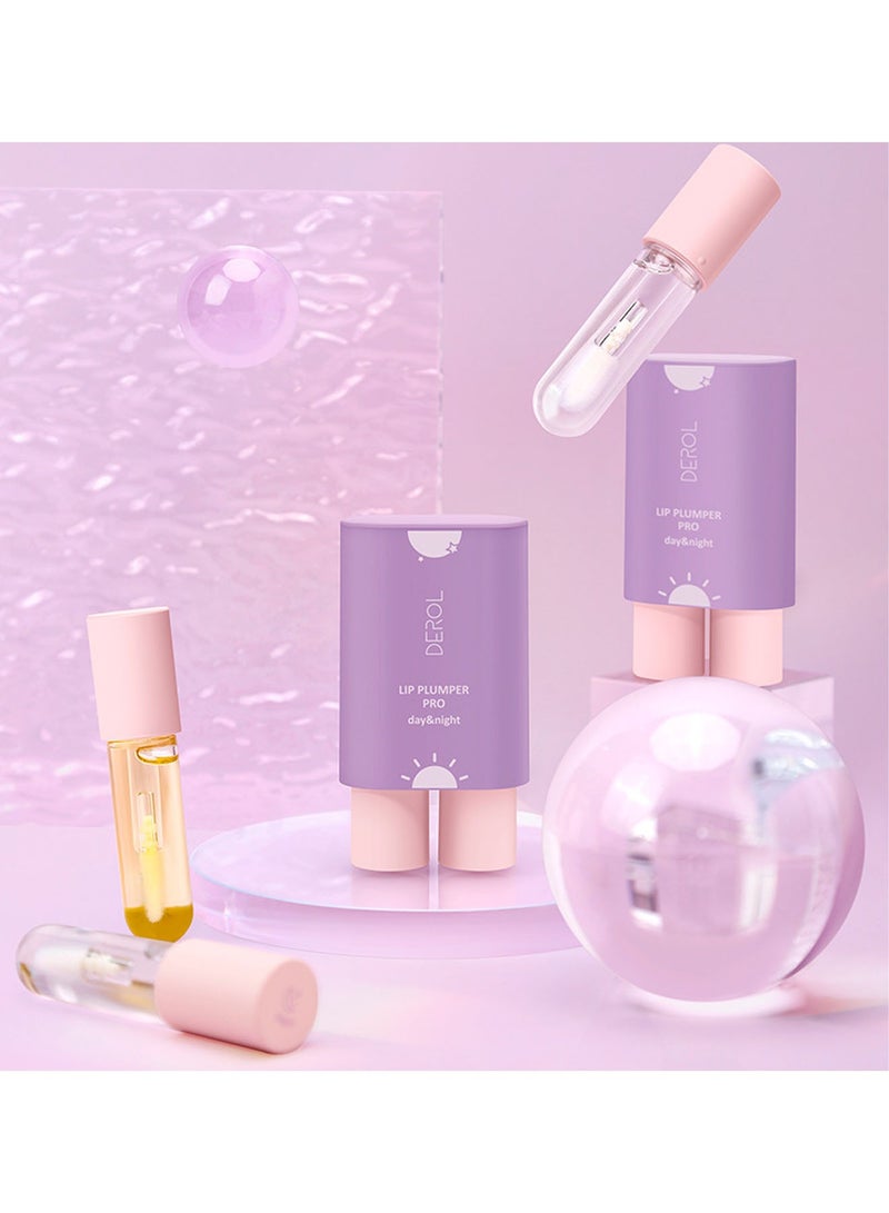 DEROL Lip Plumpe Oil Set Natural Lip Plumper & Lip Treatment Lip Care Day & Night Serum Essence Lip Plumper Moisturizing Reduce Fine Lines Suitable for women - Image 2