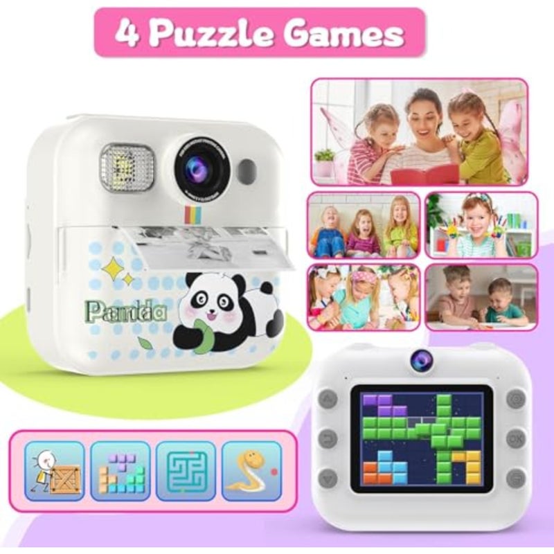 Instant Print Camera for,Plastic, Pink, Instant Photo Printing with 32GB Card 1080p Video - Image 3