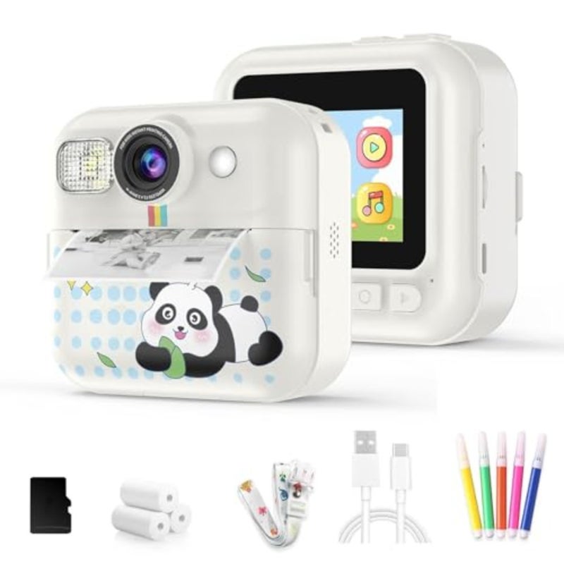 Instant Print Camera for,Plastic, Pink, Instant Photo Printing with 32GB Card 1080p Video - Image 1