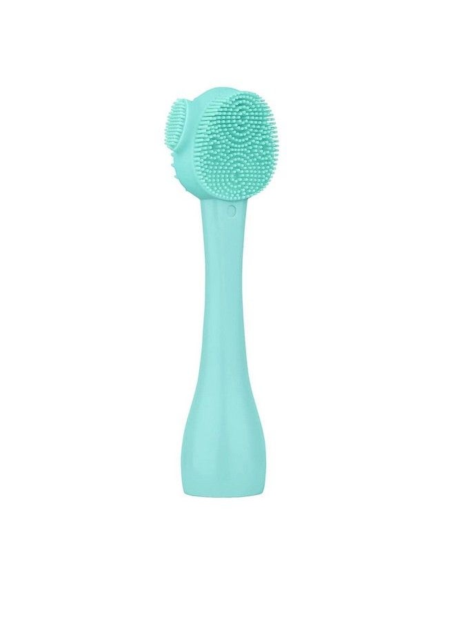 Syga Face Cleasing Brush Silicone Face Scrubber Exfoliating Wash Brush Dual Face With Flexible Spatula Nose Cleaning Cream Applicator Mask Collector Great For Face Clean Care And Make Up Green  - Image 1