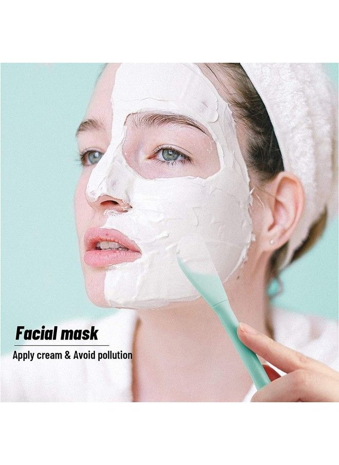 Syga Face Cleasing Brush Silicone Face Scrubber Exfoliating Wash Brush Dual Face With Flexible Spatula Nose Cleaning Cream Applicator Mask Collector Great For Face Clean Care And Make Up Green  - Image 4