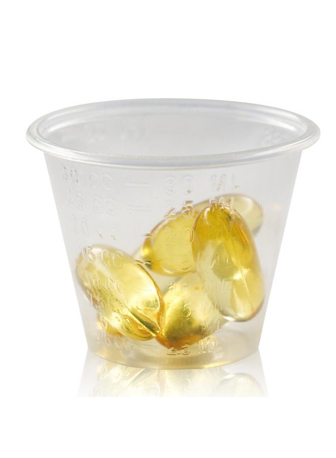 CHOiCE Small Plastic Disposable Medicine Cups: 1 Ounce Measuring/Mixing Cups with Graduated ML, Dram, CC, TBSP & FL OZ Measurement Markings for Pill, Epoxy, Resin & Liquid/Powder Medication - 300 Cup Set - Image 2