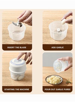 BLOOMING TIME Household Mini Electric Garlic Mixer Simple To Clean Easy To Use, USB Charging Wireless Use, Suitable For Any Side Dish  - Image 2