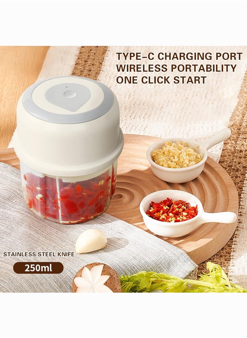BLOOMING TIME - Household Mini Electric Garlic Mixer Simple To Clean Easy To Use, USB Charging Wireless Use, Suitable For Any Side Dish - Image 1