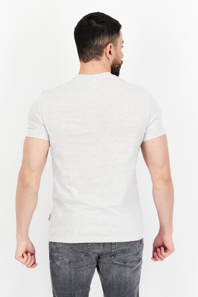 Franklin Marshall تي شيرت رجالي بطبعة جرافيكية بأكمام قصيرة ورقبة دائرية، رمادي/أزرق داكن - Image 4