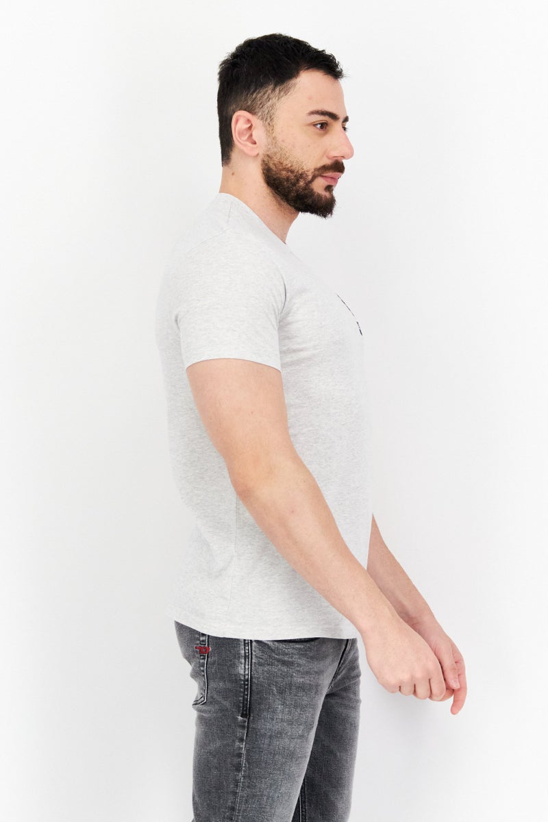 Franklin Marshall تي شيرت رجالي بطبعة جرافيكية بأكمام قصيرة ورقبة دائرية، رمادي/أزرق داكن - Image 2