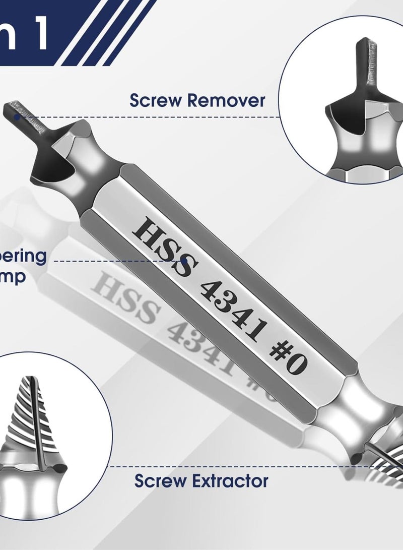 GGOOT 6pcs Damaged Screw Extractor Set, HSS 4341 Screw Extractor Remover Kit for Stripped Screws Nuts & Bolts Drill Bit Tools Easy Removal of Rusty Broken Hardware Hand Tools, Holiday Birthday Gift for Men - Image 3