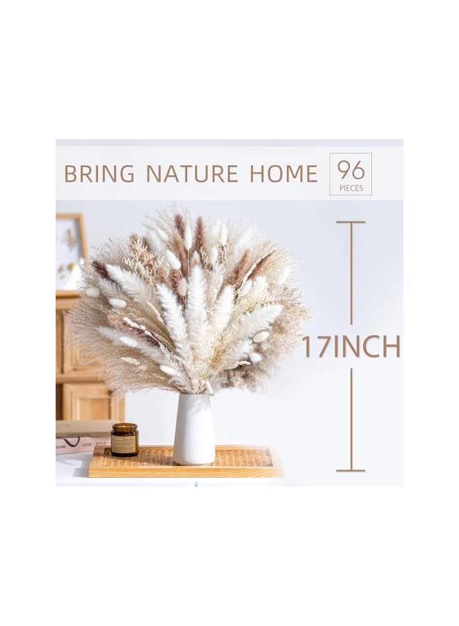 The Bros 96 Pcs Natural Dried Pampas Grass Bouquet, Boho Home Decor,Phragmites,Artificial Flowers for Wedding,Pampas Flowers for Floral Room,Home, Party,Table Decorations. - Image 2