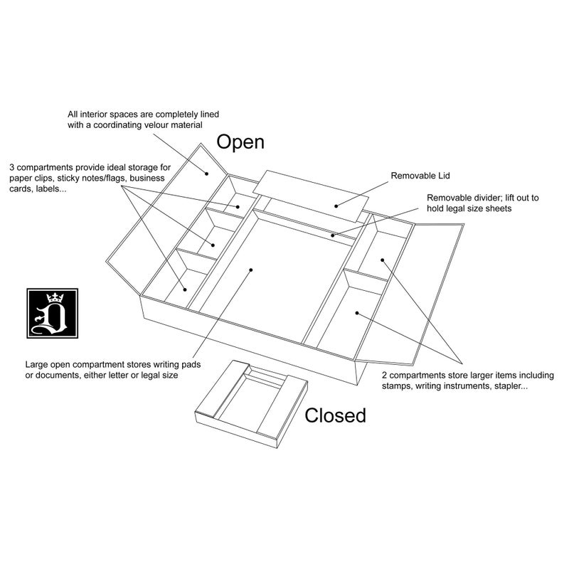 Dacasso A1390 Leatherette Enhanced Conference Room Organizer Leatherette Conference Room Organizer, Black - Image 5