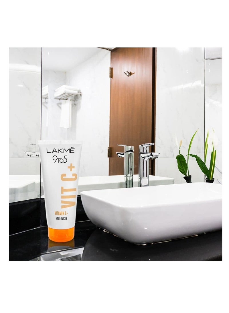 لاكمي غسول الوجه 9to5 بفيتامين C مع حبيبات ميكروكريستالين لبشرة منتعشة ومتوهجة 100 جرام - Image 4