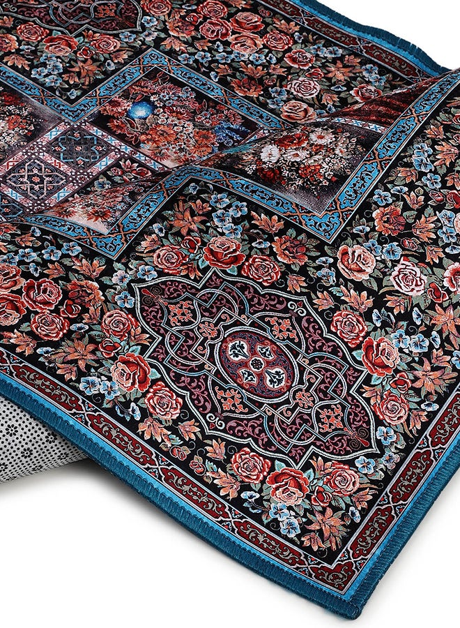 Status Contract Ice Velvet Rugs for Living Room | (Print) Carpet for Living Room Decor | Anti Skid Backing Aesthetic Vintage Decor Carpet for Bedroom | (3 x 5, D12), Multicolor, Rectangular - Image 5