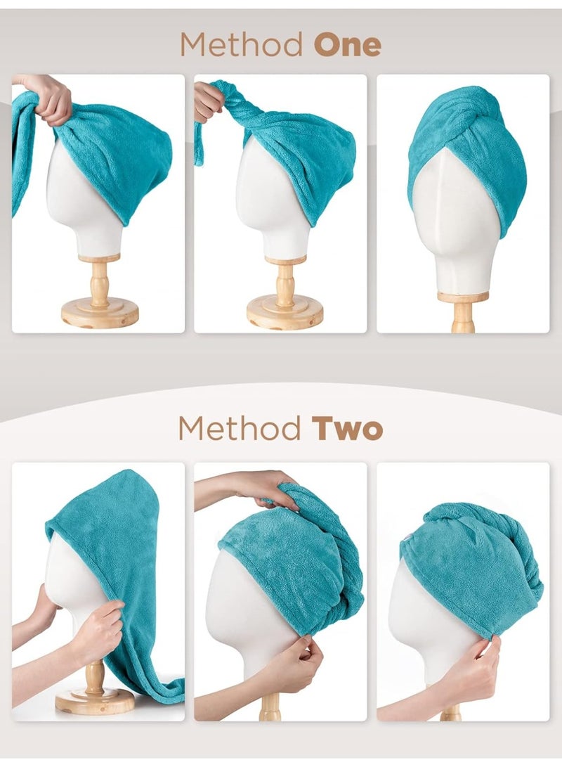 SHAOZHEN 3 Packs Microfiber Hair Towel for Wet Hair Purple Blue Grey - Image 4