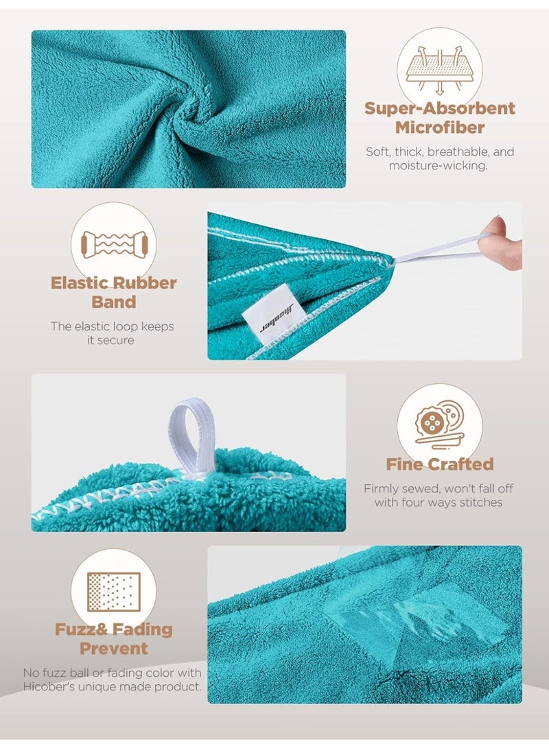 SHAOZHEN 3 Packs Microfiber Hair Towel for Wet Hair Purple Blue Grey - Image 3