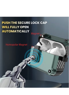 SYOSI Airpods Pro Case Cover, [Secure Lock] Olytop Armor Full-Body Rugged AirPod Pro Protective Case Men with Carabiner, Cool Air pods Pro Shockproof Shell Case for Apple Airpods Pro 2019  - Image 3