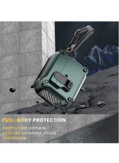 SYOSI Airpods Pro Case Cover, [Secure Lock] Olytop Armor Full-Body Rugged AirPod Pro Protective Case Men with Carabiner, Cool Air pods Pro Shockproof Shell Case for Apple Airpods Pro 2019  - Image 4