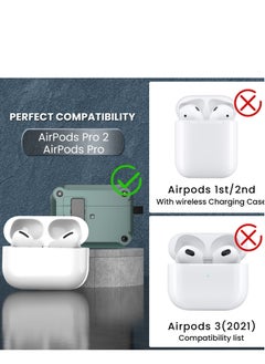 SYOSI Airpods Pro Case Cover, [Secure Lock] Olytop Armor Full-Body Rugged AirPod Pro Protective Case Men with Carabiner, Cool Air pods Pro Shockproof Shell Case for Apple Airpods Pro 2019  - Image 2