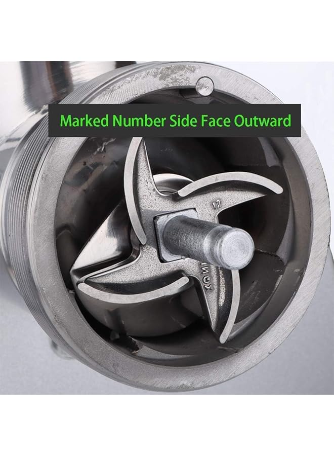 إيروريكس عبوتان من شفرة مفرمة اللحم رقم 12 من الفولاذ المقاوم للصدأ لقطع السكين البديلة للمفرمة - Image 4