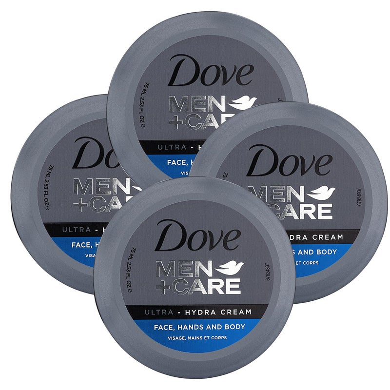 Dove Men+Care Ultra-Hydra Cream with 24 Hour Moisturization, 2.53 FL OZ (Pack of 4) - Image 1