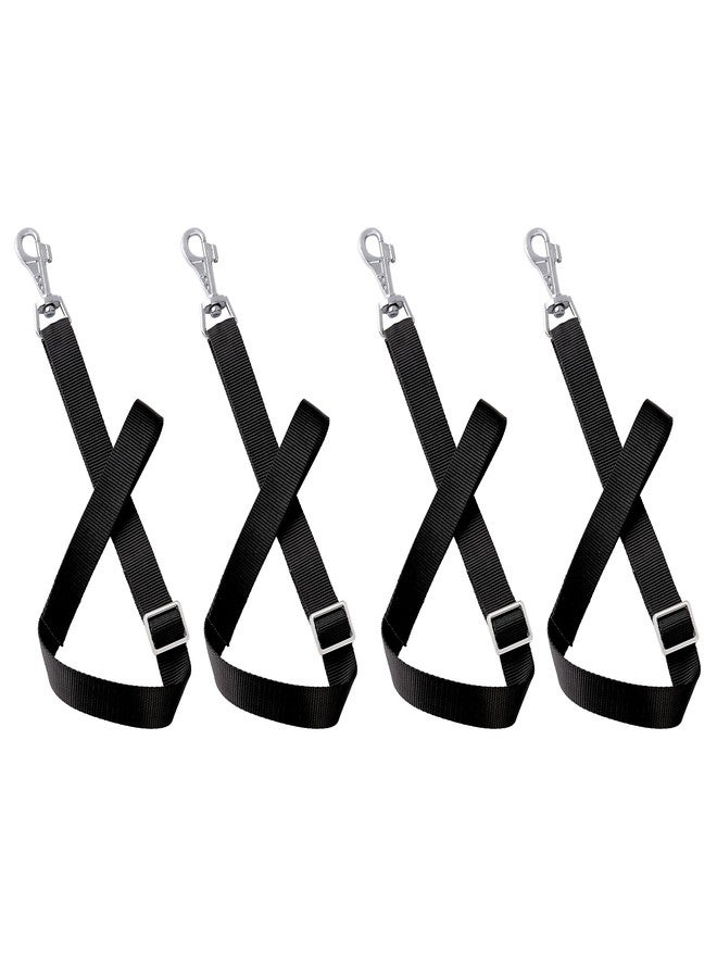 INKNOTE 4Pcs Horse Bucket Strap Hangers Adjustable Nylon Bucket Strap Horse Accessories suppliers Hanging Strap for Hay Nets Water Buckets Horse Outdoor Feeders,Adjustable 23 to 30 inches,Black - Image 1