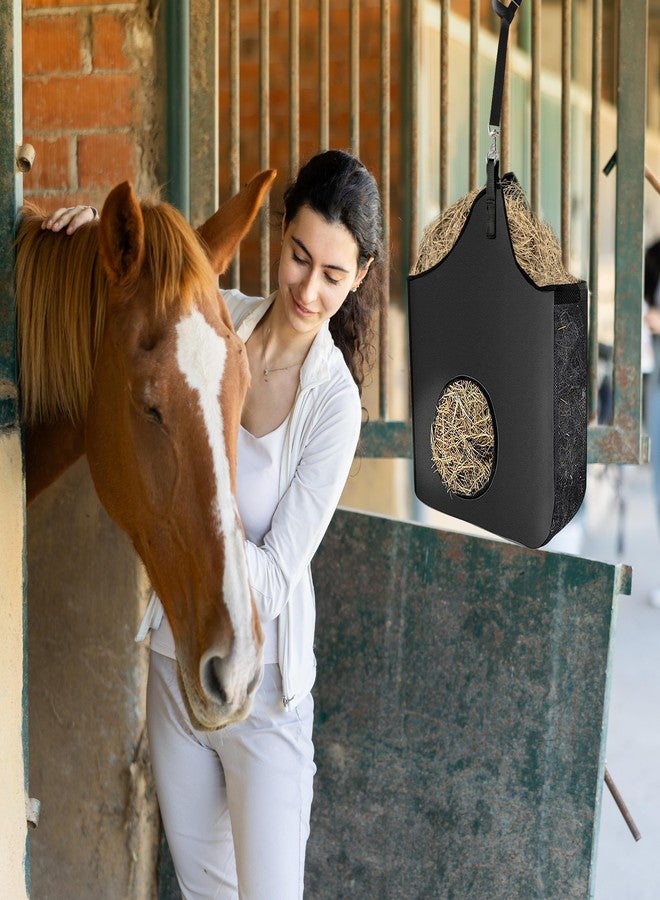INKNOTE 4Pcs Horse Bucket Strap Hangers Adjustable Nylon Bucket Strap Horse Accessories suppliers Hanging Strap for Hay Nets Water Buckets Horse Outdoor Feeders,Adjustable 23 to 30 inches,Black - Image 4