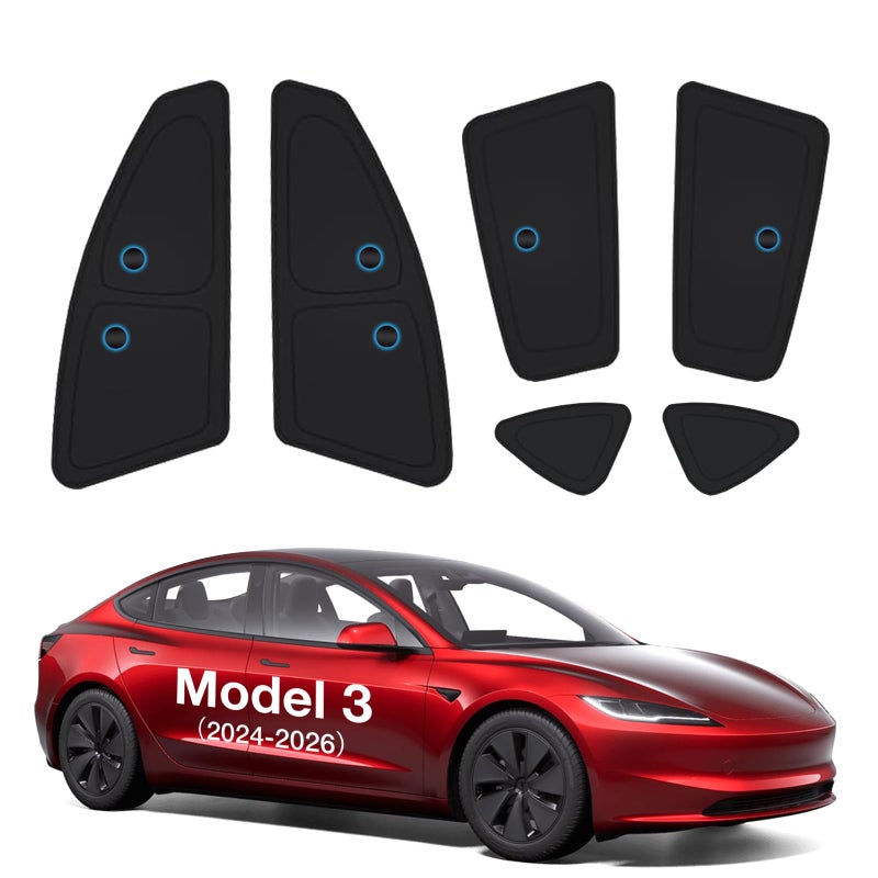 Wigoo 2025 Upgrade Tesla Model 3 Side Window Sunshade IceCrystal Cool Suction NoFall Sun Block for Baby  Camping  Privacy Napping 6PCS No Rear and Front Windshield for Model 3 20242026