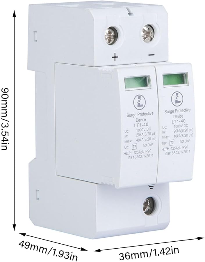 Eujgoov 2P40KA Type 2 DC Surge Protective Device SPD Photovoltaic Low Voltage Arrester - Image 4