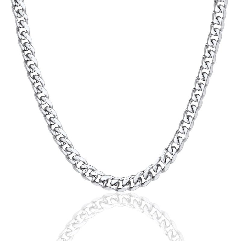 ChainsPro سلاسل برو سلاسل كوبية من الفولاذ المقاوم للصدأ للرجال، مطلية بالفضة/الأسود/الذهب، قلادة سلسلة كوبية ميامي بعرض 3/6/9/12 مم، 14"-30" هدايا مجوهرات متينة للرجال بمناسبة عيد الأب، عيد الحب، عيد الميلاد | مطلية بالذهب، فضة، أسود، عرض 3/6/9/12 مم، 14"-30"، متينة، بمناسبة عيد الأب، عيد الحب، عيد الميلاد، هدايا - Image 1