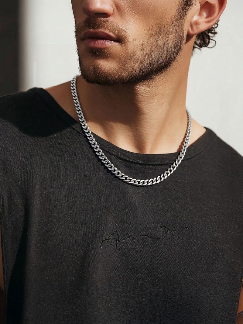 ChainsPro سلاسل برو سلاسل كوبية من الفولاذ المقاوم للصدأ للرجال، مطلية بالفضة/الأسود/الذهب، قلادة سلسلة كوبية ميامي بعرض 3/6/9/12 مم، 14"-30" هدايا مجوهرات متينة للرجال بمناسبة عيد الأب، عيد الحب، عيد الميلاد | مطلية بالذهب، فضة، أسود، عرض 3/6/9/12 مم، 14"-30"، متينة، بمناسبة عيد الأب، عيد الحب، عيد الميلاد، هدايا - Image 2