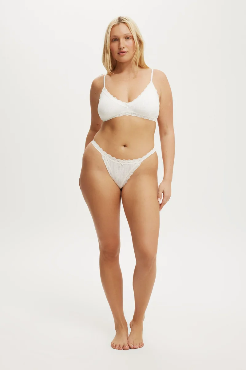 بودي Organic Cotton Lace G String Brief