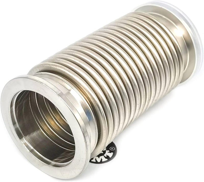 BROWNIAN MOTION TECHNOLOGY bmotiontech ISO-KF KF40 Highly Flexible Corrugated Hose, Flex Coupling, Vibration Damping Stainless Steel Vacuum Bellow Hose (100 mm 4 inches) + 2x KF40 Wing nut clamp, Centering Ring & FKM O-Ring - Image 2