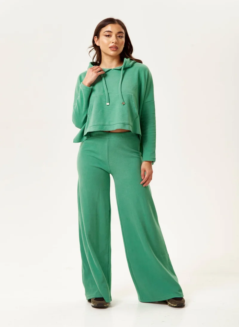 Liquorish Wide-Leg Tracksuit Pant Green