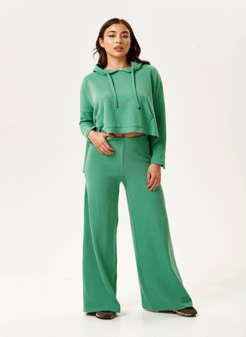 Liquorish Wide-Leg Tracksuit Pant Green