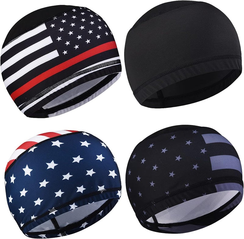 vidsel Skull Cap Helmet Liner Hard Hat Liner Running Beanie Head Wrap Bicycle Football Sweat Wicking Cycling Caps for Men Women - Image 1