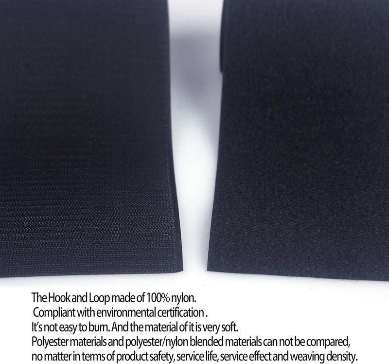 HUAYY 5 Inches Width 1 Yards Length | self-Adhesive Hook and Loop Style Sheets | Super Sticky Glue Nylon Patch | Strips | Patch | Fastener,Black (5in x 1yd) - Image 3