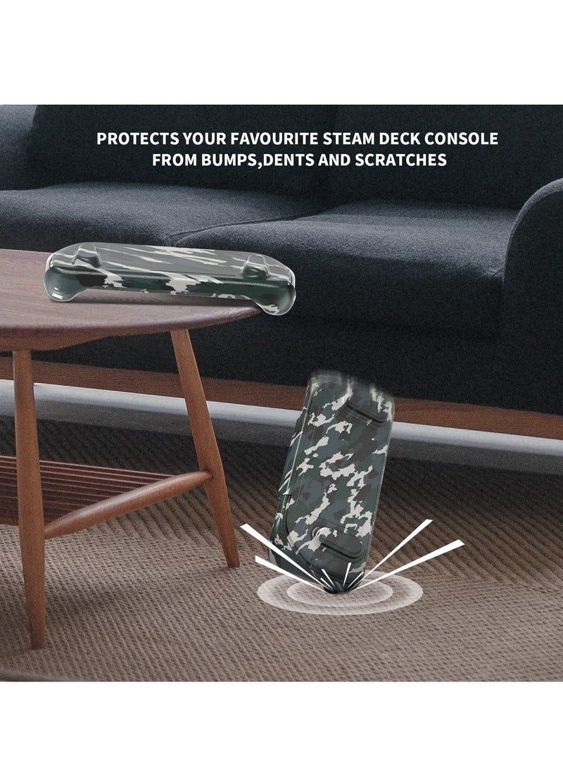 Steam Deck Case Upgraded Full Protector Case with Detachable Front Cover and Kickstand for Valve Steam Deck Shock Absorption Anti Scratch TPU Rugged Armor designed for Steam Deck case Camouflage - Image 5