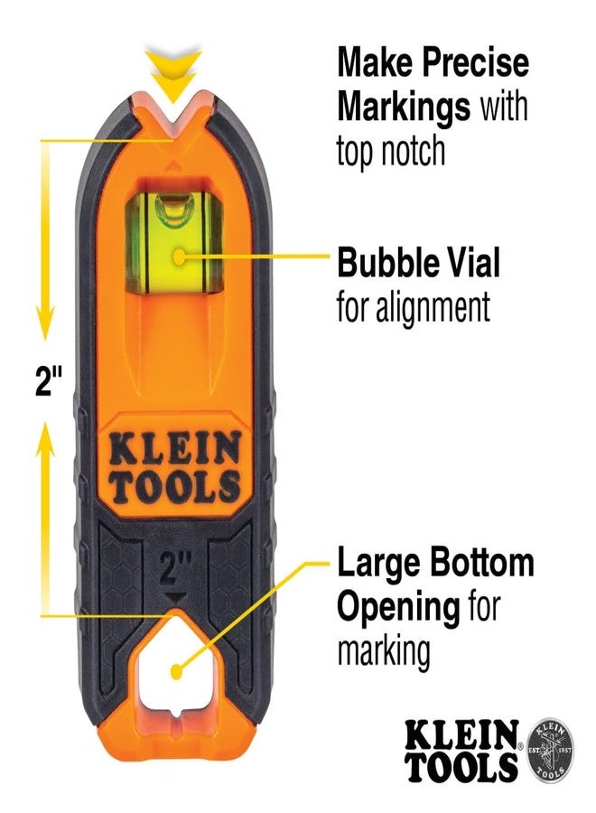 Klein Tools MSF100 Magnetic Stud Finder and Level, Compact, Wood and Metal Detector with Bubble Vial for Accurate Markings, Felt Pad Backing - Image 5