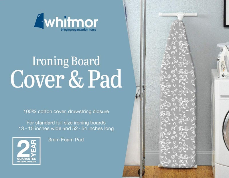 Whitmor Scorch Resistant Ironing Board Cover and Pad - Grey Swirl - Image 3