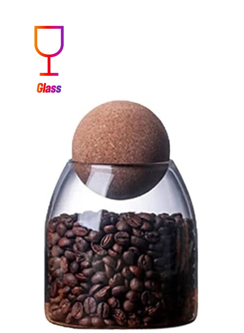 BGM Transparent Borosilicate Airtight Glass Food Storage Jar Clear/Brown 500ml - Image 1
