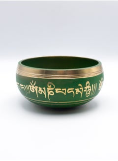 Alpine Crystals UAE Authentic Himalayan Singing Bowl Single Set Vibrant Green Design Handcrafted in Nepal Small (181 grams)  - Image 4