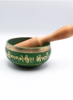 Alpine Crystals UAE Authentic Himalayan Singing Bowl Single Set Vibrant Green Design Handcrafted in Nepal Small (181 grams)  - Image 3