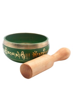 Alpine Crystals UAE Authentic Himalayan Singing Bowl Single Set Vibrant Green Design Handcrafted in Nepal Small (181 grams)  - Image 1
