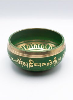 Alpine Crystals UAE Authentic Himalayan Singing Bowl Single Set Vibrant Green Design Handcrafted in Nepal Small (181 grams)  - Image 2