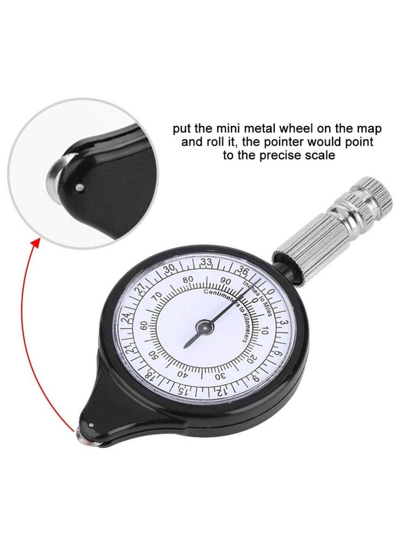 2 in 1 Map Measurer, Mini Cam Map Measuring Gauge Range Finder Meter, Rangefinder Odometer Distance Calculator, Metal Wheel Map Wheel Distance Measuring Tool  - Image 3