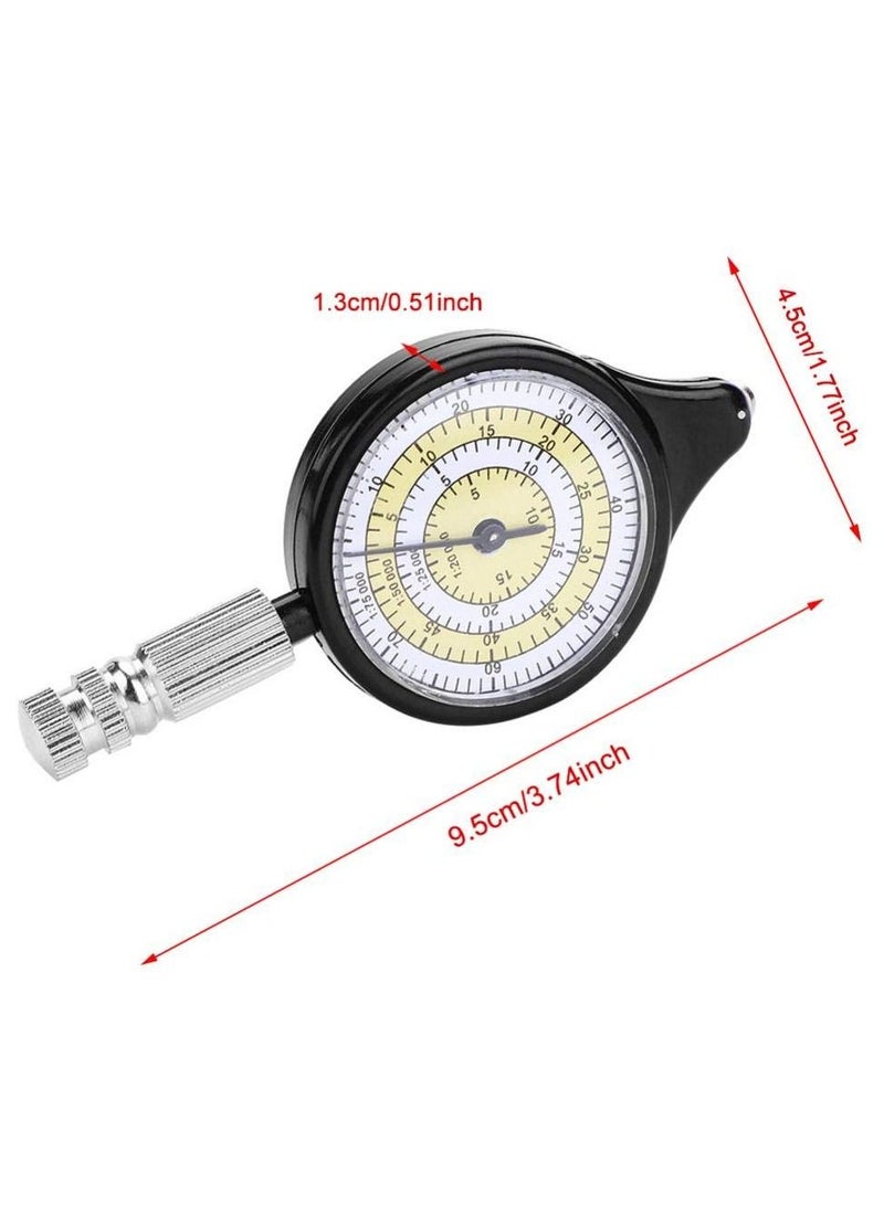 2 in 1 Map Measurer, Mini Cam Map Measuring Gauge Range Finder Meter, Rangefinder Odometer Distance Calculator, Metal Wheel Map Wheel Distance Measuring Tool  - Image 2