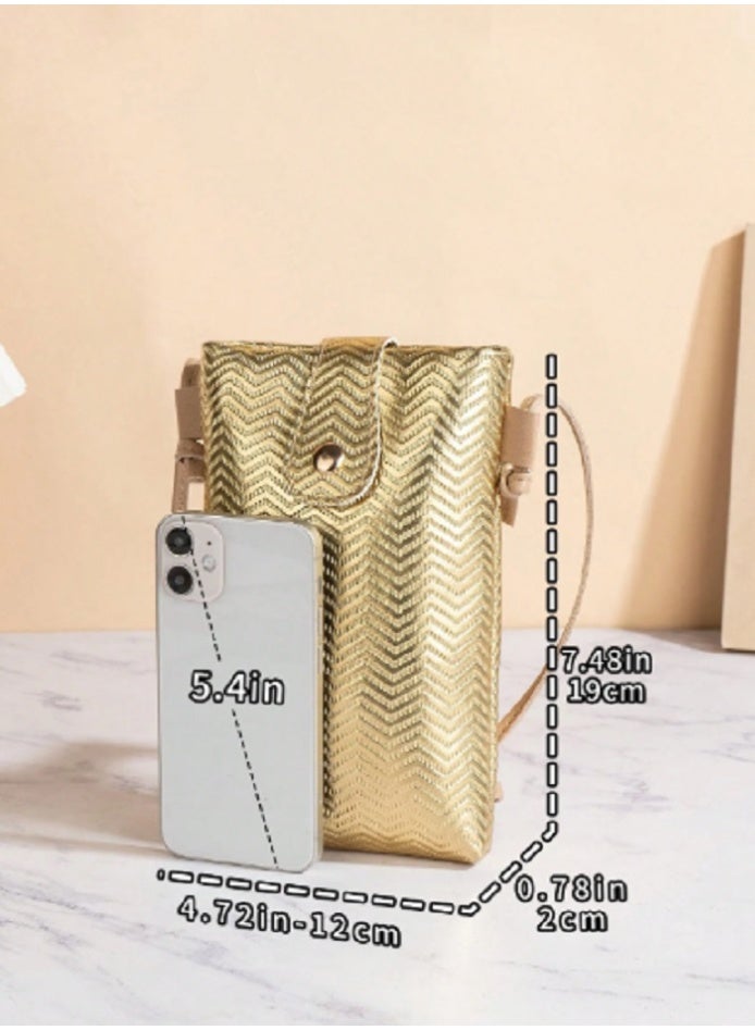 Shein shein Crocodile Pattern Gold And Fashionable Coin Purse Can Be Shouldered Can Be Cross-Body Anti-Theft Buckle Very Suitable For Travel Travel Wearing Festivals. Phone Bag  - Image 2