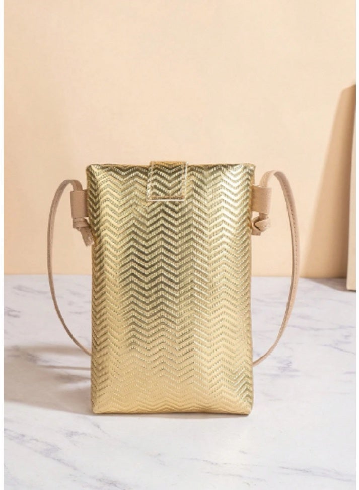 Shein shein Crocodile Pattern Gold And Fashionable Coin Purse Can Be Shouldered Can Be Cross-Body Anti-Theft Buckle Very Suitable For Travel Travel Wearing Festivals. Phone Bag  - Image 3
